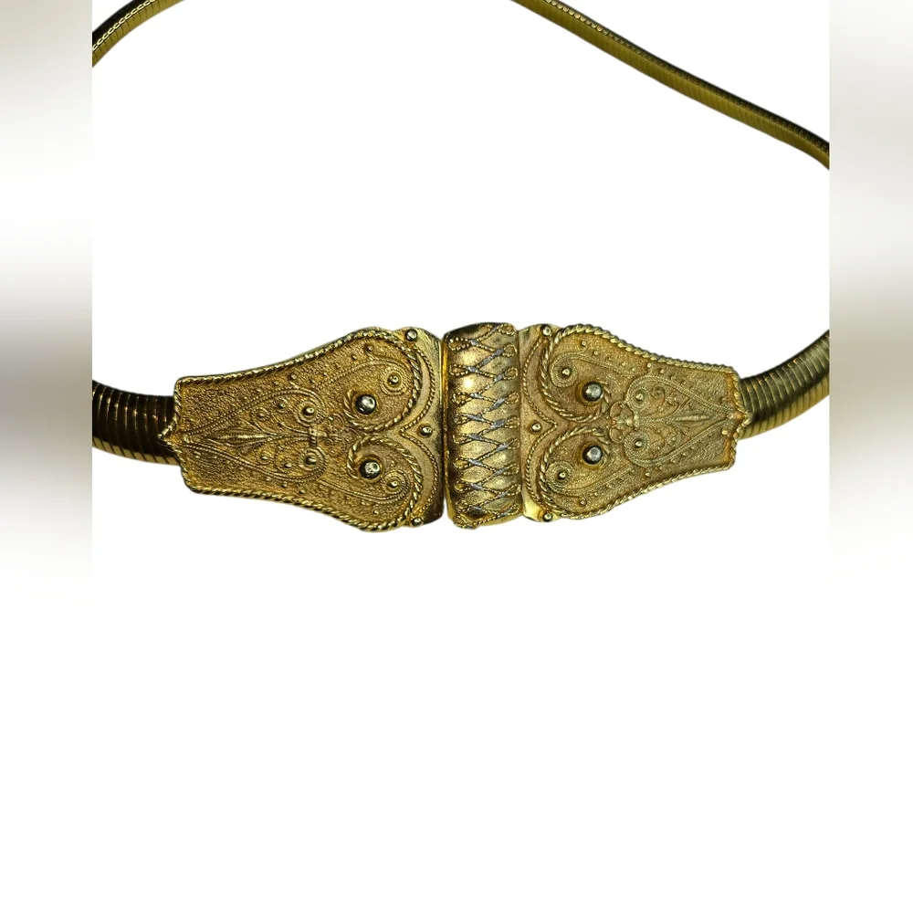 Vintage ACCESSOCRAFT NYC Gold Tone Stretch Belt